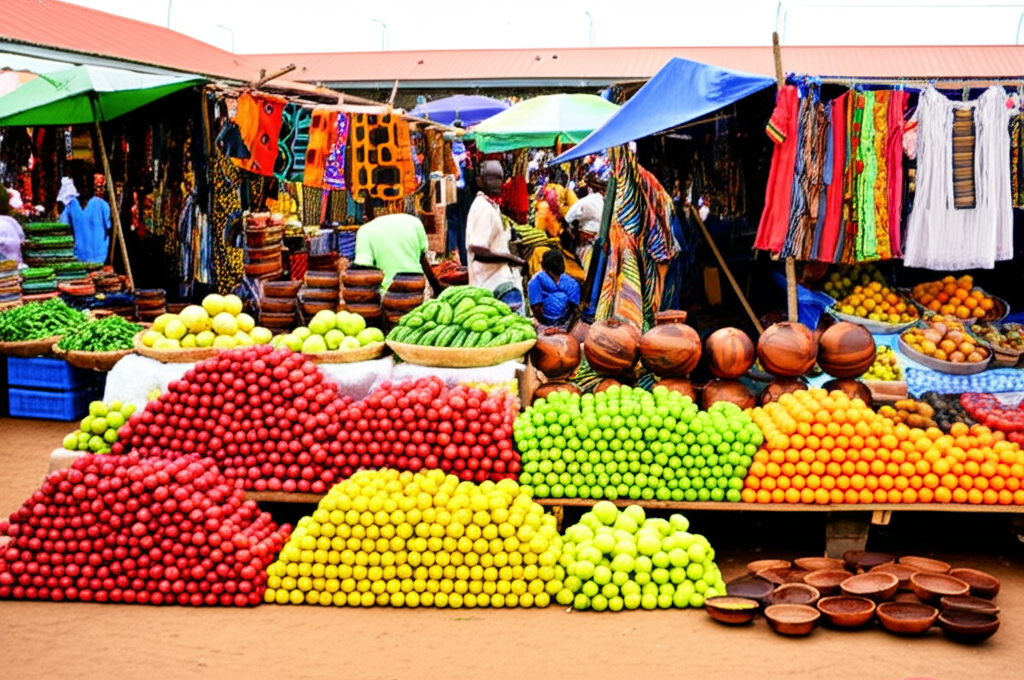 African marketplace illustration